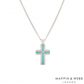 Mappin & Webb White Gold Diamond Cross Necklace